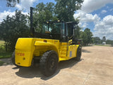 2006 HYSTER H550F 55000 LB CAPACITY DIESEL FORKLIFT PNEUMATIC 124" 2 STAGE MAST SIDE SHIFTING FORK POSITIONER DUAL DRIVE TIRES ENCLOSED CAB 3286 HOURS STOCK # BF91991149-TXB