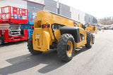 2019 CATERPILLAR TL943D 9000 LB DIESEL TELESCOPIC FORKLIFT TELEHANDLER PNEUMATIC 4WD ENCLOSED CAB WITH HEAT AND AC OUTRIGGERS 1799 HOURS STOCK # BF9798579-NLE
