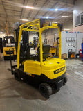 2019 HYSTER J40XN 4000 LB 4 WHEEL 36 VOLT ELECTRIC FORKLIFT CUSHION 90/259" QUAD MAST SIDE SHIFTER 986 HOURS STOCK # BF989129-BUF - United Lift LLC