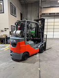 2022 TOYOTA 8FGCU30 LP GAS FORKLIFT 986 HOURS TREADED CUSHION TIRES 94/199 3 STAGE MAST SIDE SHIFTER STOCK # BF9125789-BUF - United Lift LLC