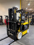 2020 YALE ERC055VGN 5500 LB 36 VOLT ELECTRIC FORKLIFT 88/201" THREE STAGE MAST NON-MARKING TIRES SIDE SHIFTING FORK POSITIONER plumbed 4 ways to carriage 817 HOURS STOCK # BF994229-BUF