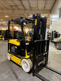 2020 YALE ERC055VGN 5500 LB 36 VOLT ELECTRIC FORKLIFT 88/201" THREE STAGE MAST NON-MARKING TIRES SIDE SHIFTING FORK POSITIONER plumbed 4 ways to carriage 817 HOURS STOCK # BF994229-BUF