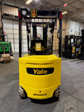 2020 YALE ERC055VGN 5500 LB 36 VOLT ELECTRIC FORKLIFT 88/201" THREE STAGE MAST NON-MARKING TIRES SIDE SHIFTING FORK POSITIONER plumbed 4 ways to carriage 817 HOURS STOCK # BF994229-BUF