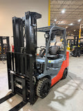 2019 TOYOTA 8FGCU32 6500 LB LP GAS FORKLIFT CUSHION 86/187" 3 STAGE MAST 952 HOURS SIDE SHIFTING FORK POSITIONER PLUMBED 4 WAYS TO CARRIAGE STOCK # BF9135829-BUF