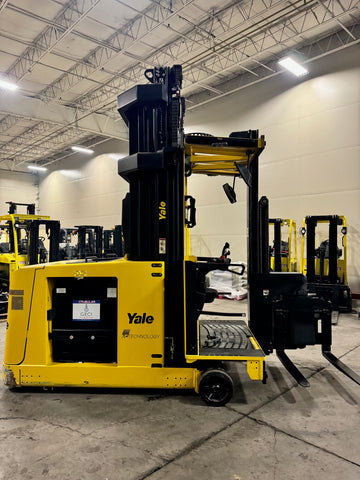 2012 YALE NTA030SB 3000 LB ELECTRIC MAN-UP TURRET FORKLIFT CUSHION 139/300 3 STAGE MAST EXTRA 48V BATTERY & CHARGER INCLUDED STOCK # BF9185579-BUF - United Lift Equipment LLC