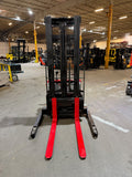 2015 RAYMOND RSS40 4000 LB ELECTRIC FORKLIFT WALKIE STACKER 85/128" 2 STAGE MAST CUSHION SIDE SHIFTER 1443 HOURS STOCK # BF946259-BUF - United Lift LLC