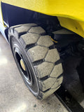 2005 HYSTER H55XM 5000 LB GASOLINE FORKLIFT PNEUMATIC 83/189" 3 STAGE MAST SIDE SHIFTING FORK POSITIONER 5467 HOURS STOCK # BF9151129-NXOH