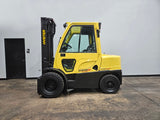 2018 HYSTER H80FT 8000 LB DiESEL FORKLIFT DUAL DRIVE PNEUMATIC 98/143" 2 STAGE MAST SIDE SHIFTER ENCLOSED CAB STOCK # BF9149629-ILE