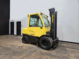 2018 HYSTER H80FT 8000 LB DiESEL FORKLIFT DUAL DRIVE PNEUMATIC 98/143" 2 STAGE MAST SIDE SHIFTER ENCLOSED CAB STOCK # BF9149629-ILE