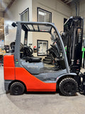 2019 TOYOTA 8FGCU30 6000 LB LP GAS FORKLIFT CUSHION 86/187" 3 STAGE MAST SIDE SHIFTING FORK POSITIONER plumbed 4 ways to carriage 1154 HOURS STOCK # BF997589-BUF