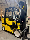 2019 YALE GLC080VXN 8000 LB LP GAS FORKLIFT CUSHION 95/206" 3 STAGE MAST SIDE SHIFTER 1214 HOURS STOCK # BF9138899-BUF