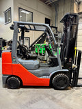 2022 TOYOTA 8FGCU30 6000 LB LP GAS FORKLIFT CUSHION 92/198" 3 STAGE MAST SIDE SHIFTER 714 HOURS STOCK # BF9128289-BUF