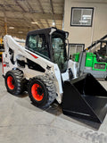 2023 BOBCAT S740 SKID STEER 654 HOURS 3100 LB CAPACITY DIESEL PNEUMATIC TIRES ENCLOSED HEATED CAB AUXILLARY HYDRAULICS 55" INDUSTRIAL BUCKET BF9243499-BUF