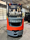 2017 TOYOTA 8FGCU32 6500 LB LP GAS FORKLIFT CUSHION 86/187" 3 STAGE MAST 1455 HOURS SIDE SHIFTING FORK POSITIONER PLUMBED 4 WAYS TO CARRIAGE STOCK # BF9102799-BUF