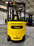 2020 YALE ERC055VGN 5500 LB 36 VOLT ELECTRIC FORKLIFT 88/201" THREE STAGE MAST SIDE SHIFTING FORK POSITIONER plumbed 4 ways to carriage 994 HOURS STOCK # BF994159-BUF