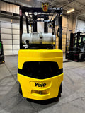 2024 YALE GLC060VX 6000 LB LP GAS FORKLIFT CUSHION 97/211" 3 STAGE MAST SIDE SHIFTER 612 HOURS STOCK # BF9117549-BUF