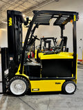 2020 YALE ERC055VGN 5500 LB 36 VOLT ELECTRIC FORKLIFT 88/201" THREE STAGE MAST SIDE SHIFTING FORK POSITIONER plumbed 4 ways to carriage 994 HOURS STOCK # BF994159-BUF