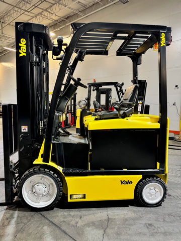 2020 YALE ERC055VGN 5500 LB 36 VOLT ELECTRIC FORKLIFT 88/201" THREE STAGE MAST SIDE SHIFTING FORK POSITIONER plumbed 4 ways to carriage 994 HOURS STOCK # BF994159-BUF