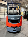 2019 TOYOTA 8FGCU30 6000 LB LP GAS FORKLIFT CUSHION 86/187" 3 STAGE MAST SIDE SHIFTING FORK POSITIONER plumbed 4 ways to carriage 1154 HOURS STOCK # BF997589-BUF