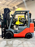 2017 TOYOTA 8FGCU32 6500 LB LP GAS FORKLIFT CUSHION 86/187" 3 STAGE MAST 1455 HOURS SIDE SHIFTING FORK POSITIONER PLUMBED 4 WAYS TO CARRIAGE STOCK # BF9102799-BUF
