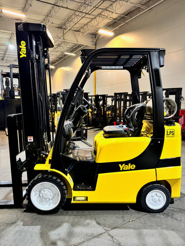 2024 YALE GLC060VX 6000 LB LP GAS FORKLIFT CUSHION 97/211" 3 STAGE MAST SIDE SHIFTER 612 HOURS STOCK # BF9117549-BUF