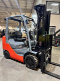 2019 TOYOTA 8FGCU30 6000 LB LP GAS FORKLIFT CUSHION 86/187" 3 STAGE MAST SIDE SHIFTING FORK POSITIONER plumbed 4 ways to carriage 1154 HOURS STOCK # BF997589-BUF