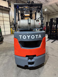 2022 TOYOTA 8FGCU30 6000 LB LP GAS FORKLIFT CUSHION 92/198" 3 STAGE MAST SIDE SHIFTER 728 HOURS STOCK # BF9128349-BUF
