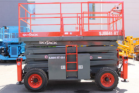 2018 SKYJACK SJ8841RT SCISSOR LIFT 41' REACH DIESEL ROUGH TERRAIN OUTRIGGERS 1642 HOURS STOCK # BF9369779-NLE - United Lift LLC