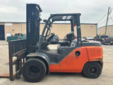 2019 TOYOTA 8FD45U 10000 LB DIESEL FORKLIFT PNEUMATIC 101/218" 3 STAGE MAST SIDE SHIFTER 5566 HOURS STOCK # BF9185159-RIL2