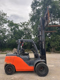 2019 TOYOTA 8FD45U 10000 LB DIESEL FORKLIFT PNEUMATIC 101/218" 3 STAGE MAST SIDE SHIFTER 5566 HOURS STOCK # BF9185159-RIL2