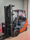 2022 TOYOTA 8FGC35U-BCS 8000 LB LP GAS FORKLIFT CUSHION 91/199" 3 STAGE SIDE SHIFTER 3493 HOURS MAST STOCK # BF9195139-RIL