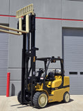 2019 YALE GLC155VXN 15500 LB LP GAS FORKLIFT CUSHION 107/133" 2 STAGE MAST SIDE SHIFTING FORK POSITIONER STOCK # BF9331389-RIL