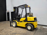 2018 YALE GLP060VX 6000 LB LP GAS FORKLIFT PNEUMATIC 93/200 3 STAGE MAST SIDE SHIFTER 1138 HOURS STOCK # BF9119429-ILE