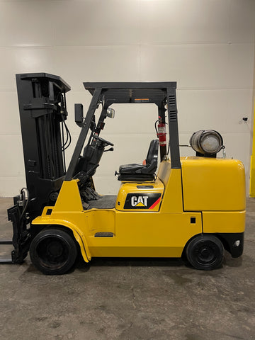 2015 CAT GC55K 12000 LB LP GAS FORKLIFT CUSHION 92/187 3 STAGE MAST FORK POSITIONER 1532 HOURS STOCK # BF9177759-BUF - United Lift Equipment LLC