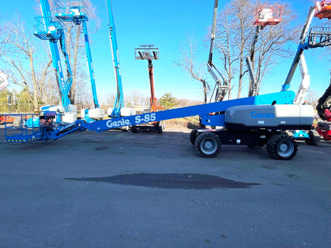 2019 GENIE S85XC TELESCOPIC STRAIGHT BOOM LIFT AERIAL LIFT WITH JIB ARM 85' REACH DIESEL 4WD 1640 HOURS STOCK # BF91198739-NLPA - United Lift Equipment LLC