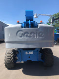 2014 GENIE S85 TELESCOPIC STRAIGHT BOOM LIFT AERIAL LIFT WITH JIB ARM 85' REACH DIESEL 4WD 2355 HOURS STOCK # BF9672359-NLEQ - United Lift Equipment LLC