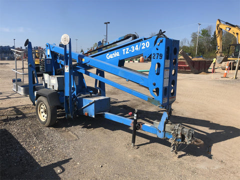 2009 GENIE TZ34/20 TOWABLE BOOM LIFT AERIAL LIFT 35' REACH 120 HOURS STOCK # BF9151059-MRMI - United Lift Used & New Forklift Telehandler Scissor Lift Boomlift