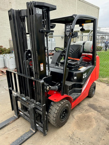 2022 HANGCHA CPYD25 5000 LB FORKLIFT LP GAS CUSHION 82/185" 3 STAGE MAST SIDE SHIFTER 206 HOURS STOCK # BF9249529-NCB - United Lift Equipment LLC