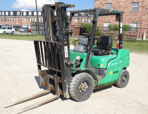 2008 MITSUBISHI FD25N 5000 LB LP GAS FORKLIFT PNEUMATIC 83/188 3 STAGE MAST 3140 HOURS STOCK # BF9110259-PEIL - United Lift Used & New Forklift Telehandler Scissor Lift Boomlift