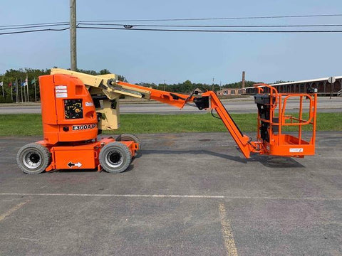 2012 JLG E300AJP ARTICULATING BOOM LIFT AERIAL LIFT WITH JIB ARM 30' REACH ELECTRIC 4WD 510 HOURS STOCK # BF9179129-PAB - United Lift Used & New Forklift Telehandler Scissor Lift Boomlift