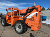 2015 SKYTRAK 10054 10000 LB DIESEL TELESCOPIC FORKLIFT TELEHANDLER PNEUMATIC 4WD OPEN CAB OUTRIGGERS 2633 HOURS STOCK # BF9741189-URAZ - United Lift Equipment LLC